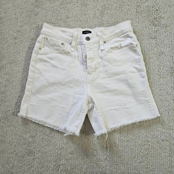 J. Crew Factory 5" White Cut Off Shorts Size 26 - Picture 1 of 6